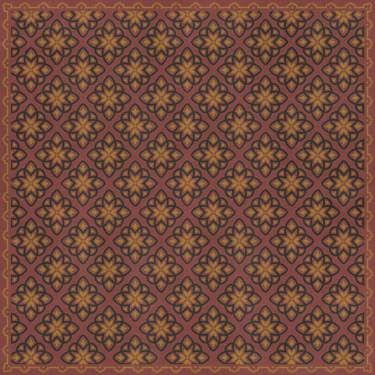 Pattern 45 Rubellus 120x120 Vintage Vinyl Floorcloth