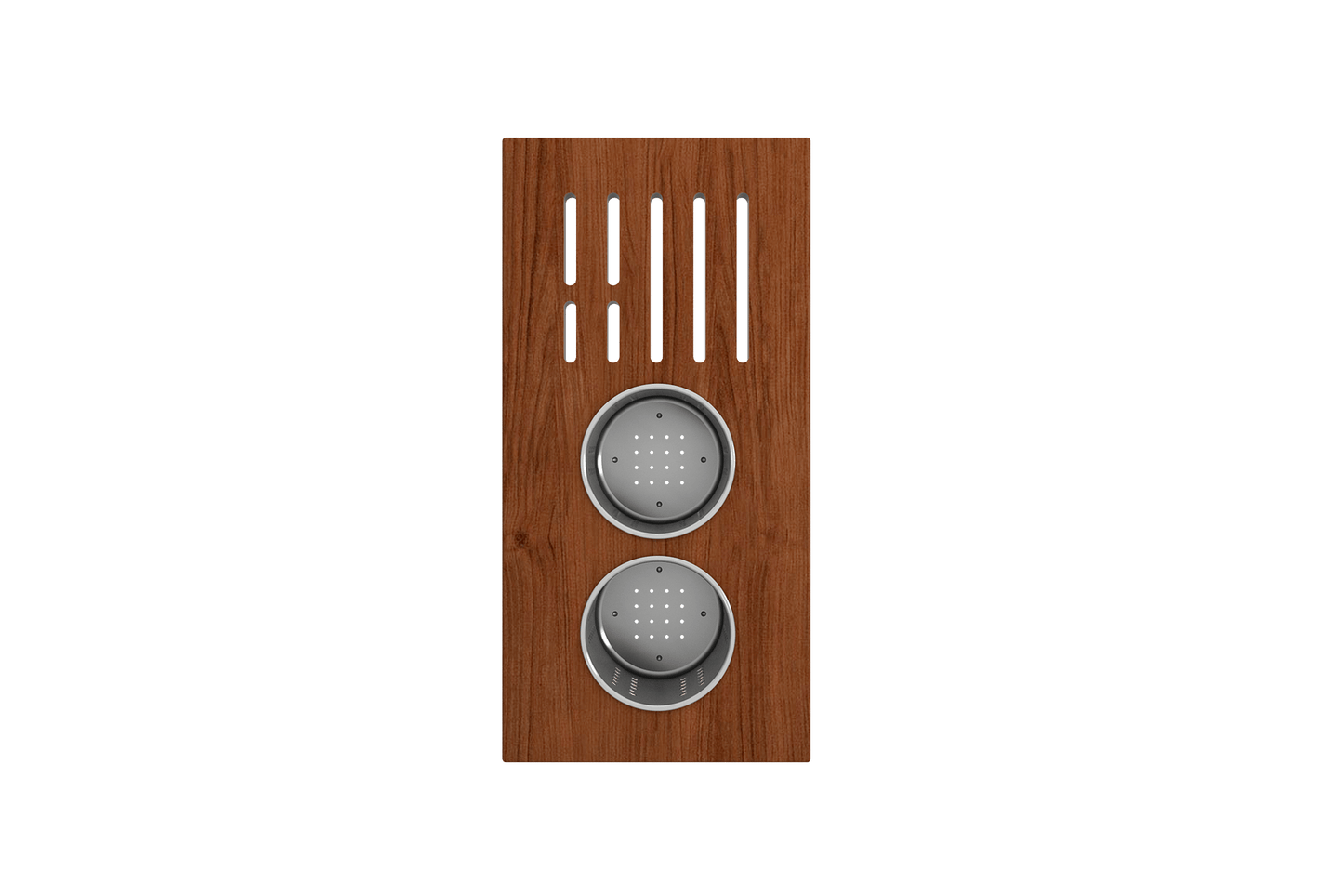 Prep Board Set for Workstation Sinks with 2 Round Steel Colanders & Knife Holder