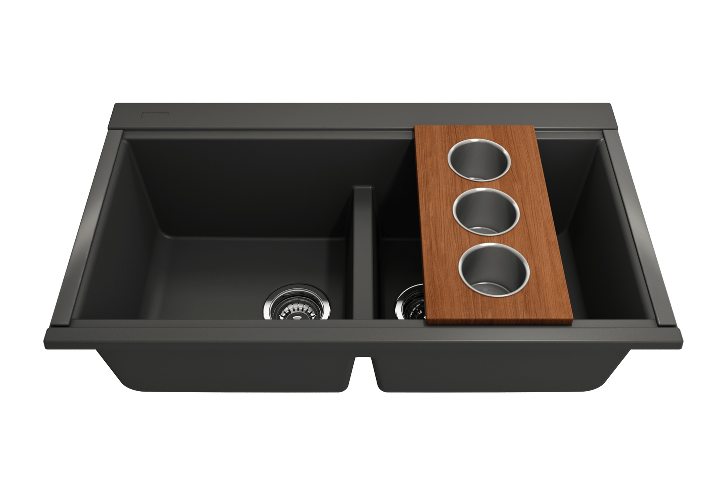 Prep Board Set for Workstation Sinks with 3 Round Stainless Steel Bowls