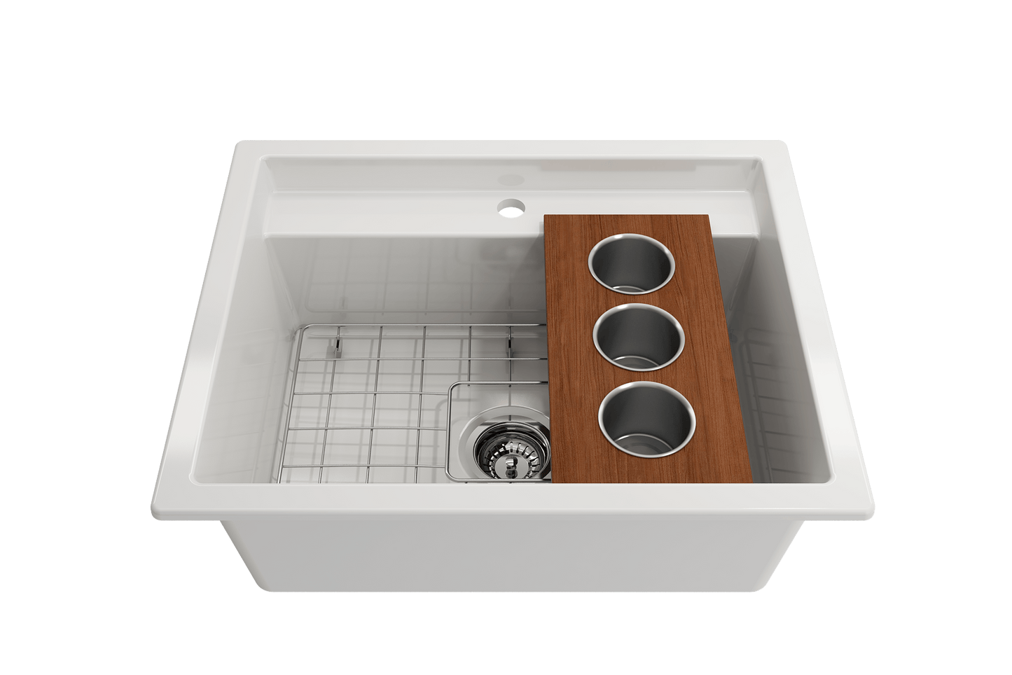 Prep Board Set for Workstation Sinks with 3 Round Stainless Steel Bowls