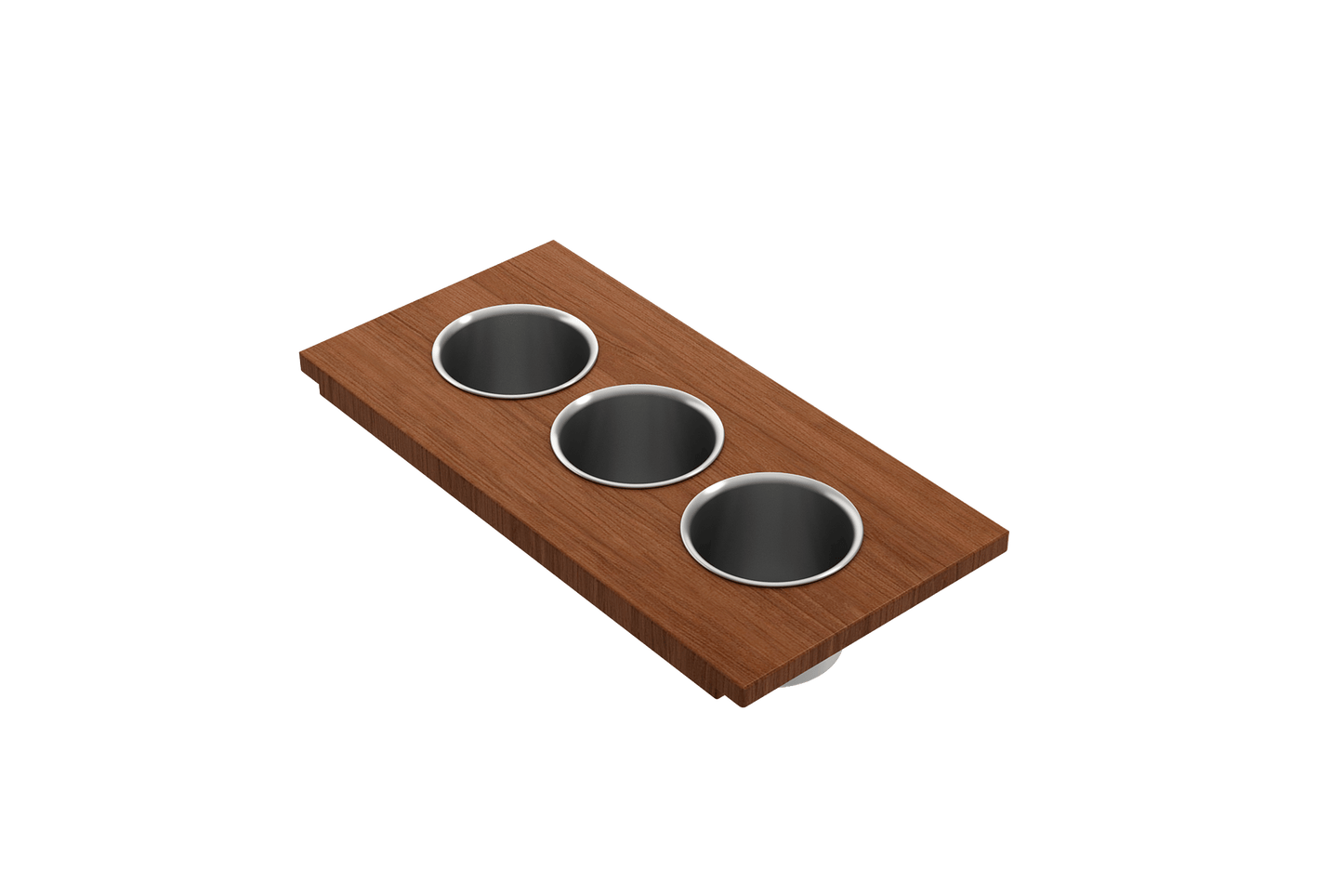 Prep Board Set for Workstation Sinks with 3 Round Stainless Steel Bowls