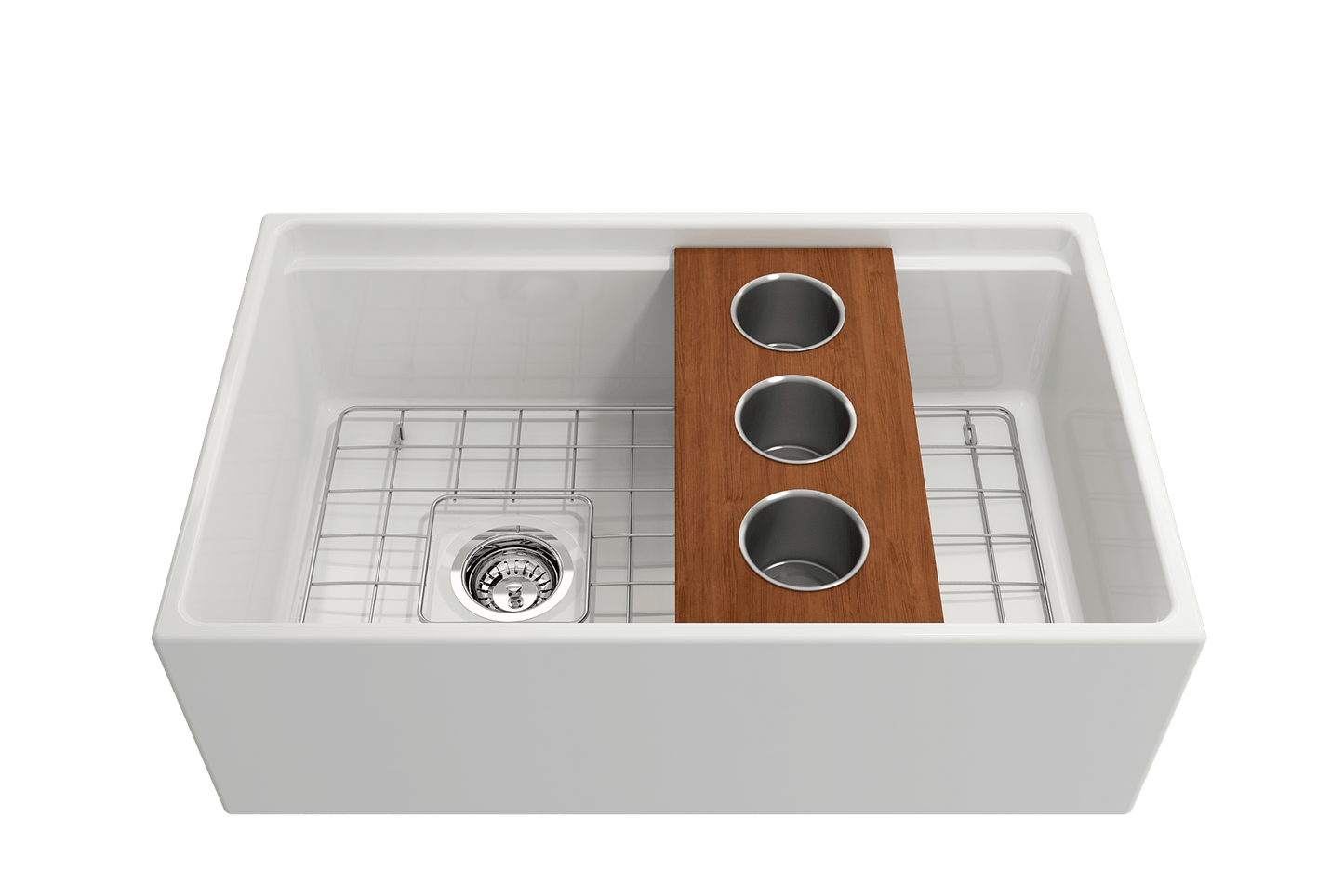 Prep Board Set for Workstation Sinks with 3 Round Stainless Steel Bowls