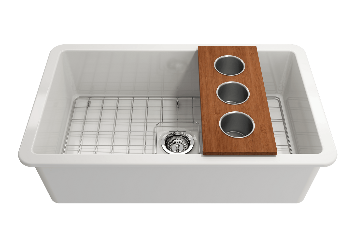 Prep Board Set for Workstation Sinks with 3 Round Stainless Steel Bowls
