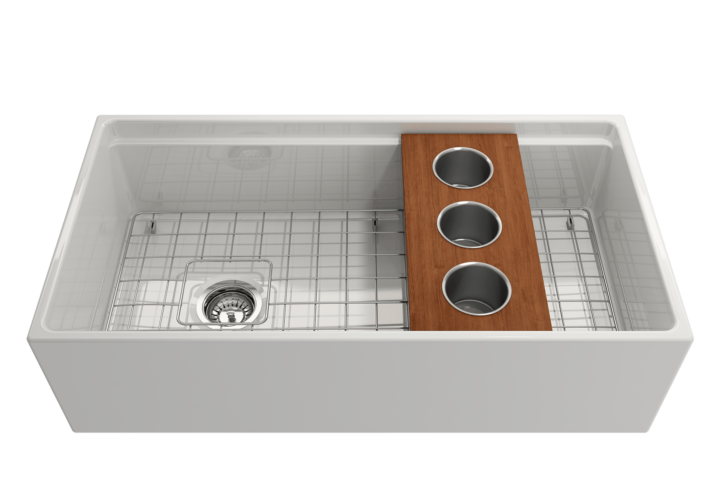 Prep Board Set for Workstation Sinks with 3 Round Stainless Steel Bowls