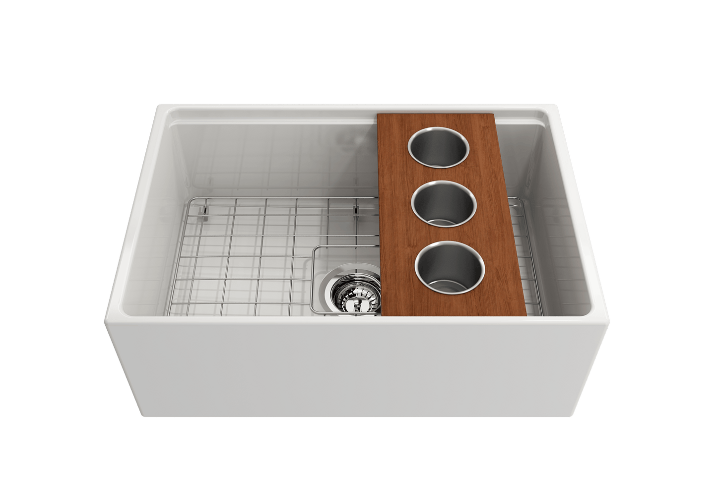 Prep Board Set for Workstation Sinks with 3 Round Stainless Steel Bowls
