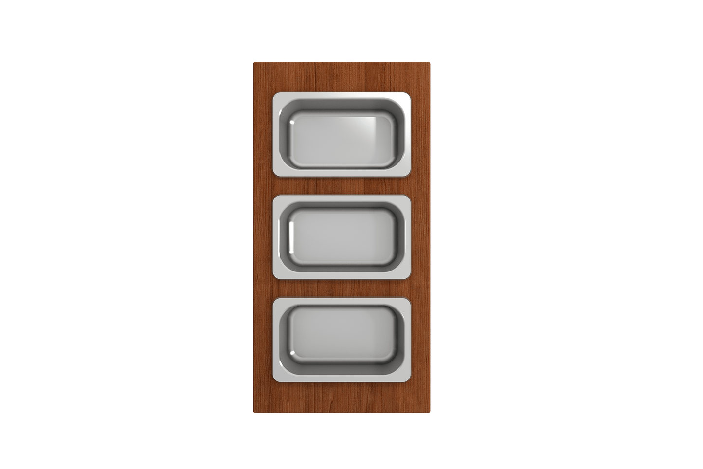 Prep Board Set for Workstation Sinks with 3 Rectangular Stainless Steel Bowls