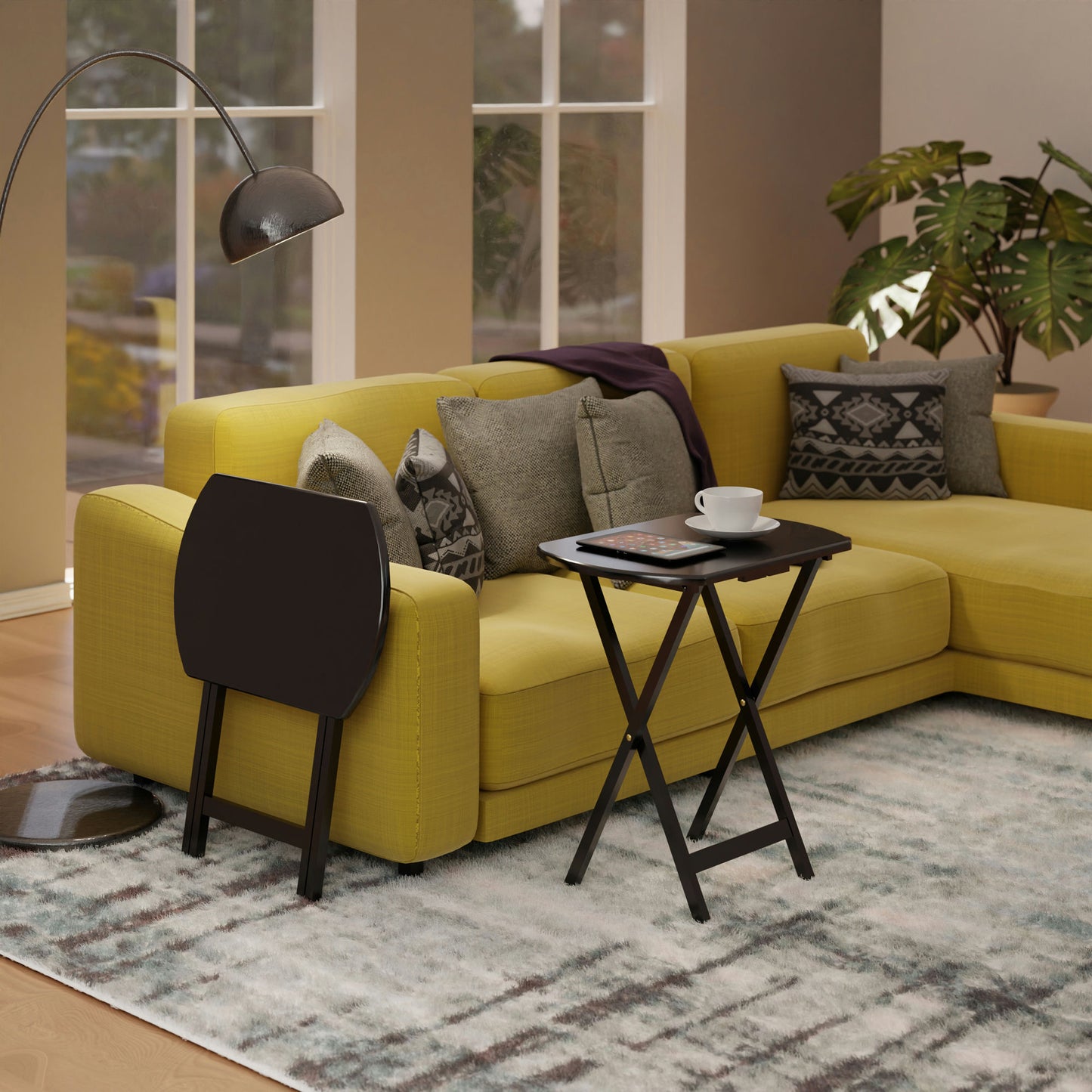 Cade 2-Pc Oversize Snack Table Set, Coffee