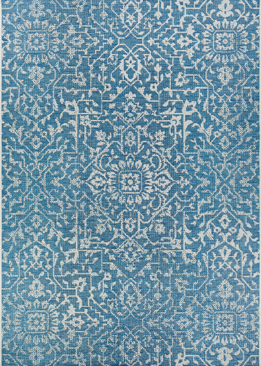 Couristan Monte Carlo Palmette Ocean-Ivory Rug 2' x 3'7"