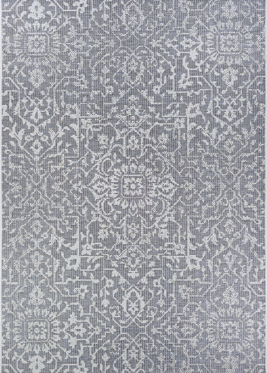 Couristan Monte Carlo Palmette Grey-Ivory Rug 8'6" x 13'