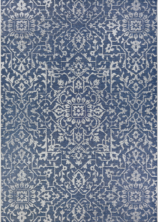 Couristan Monte Carlo Palmette Navy-Ivory Rug 2' x 3'7"