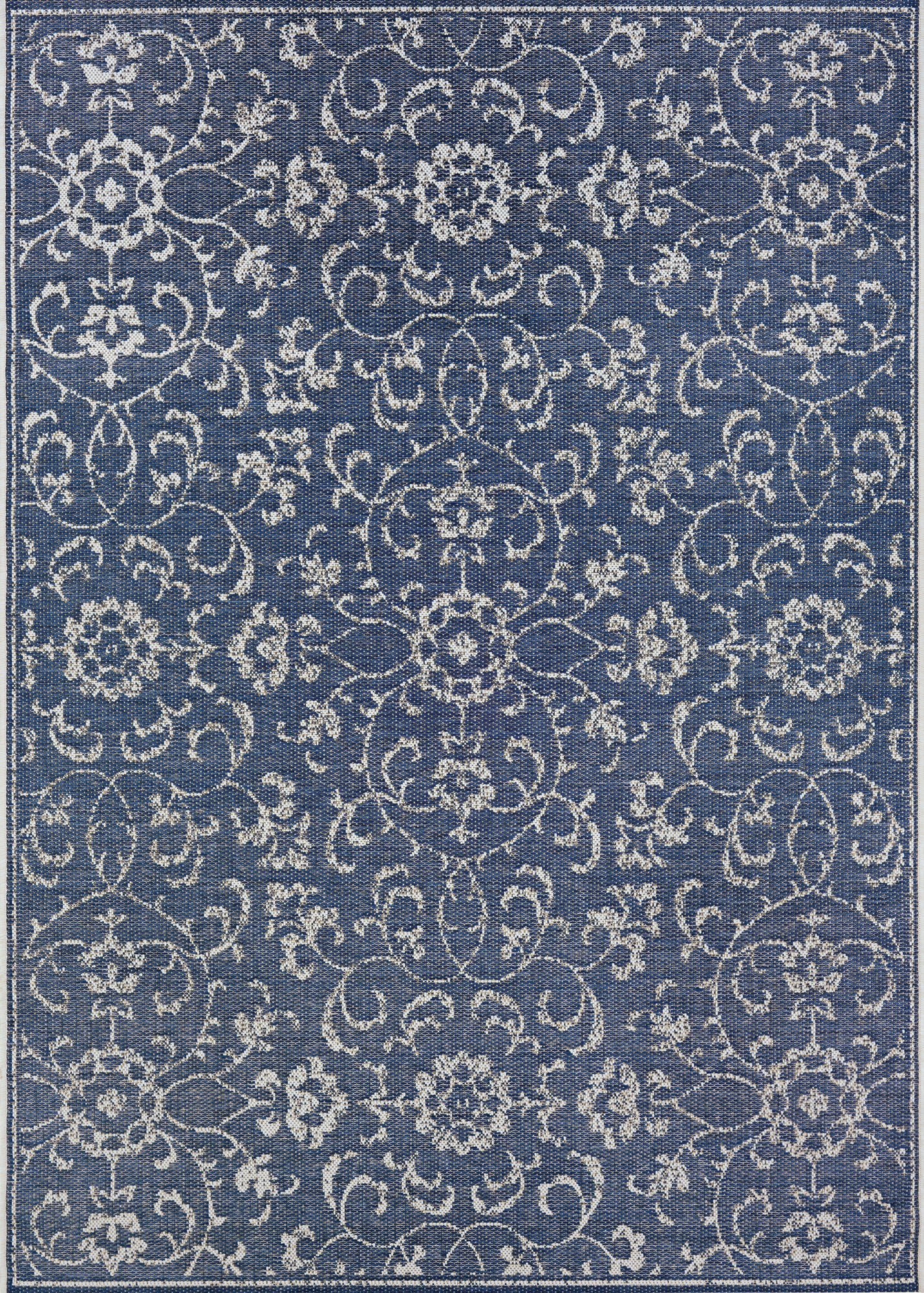 Couristan Monte Carlo Summer Vines Navy-Ivory Rug 7'6" x 10'9"