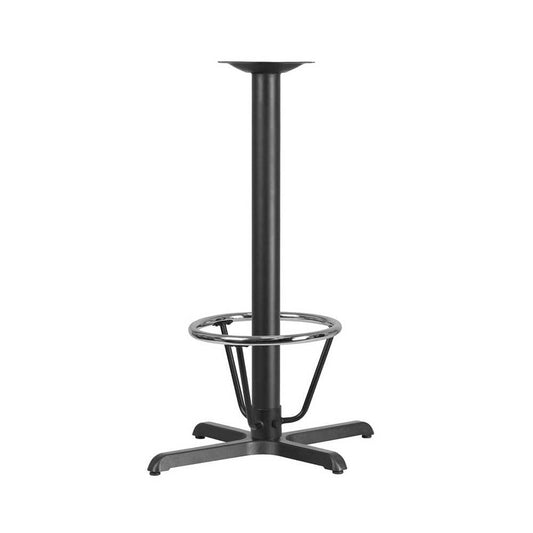 23.5'' x 29.5'' Restaurant Table X-Base with 3'' Dia. Bar Height Column and Foot Ring