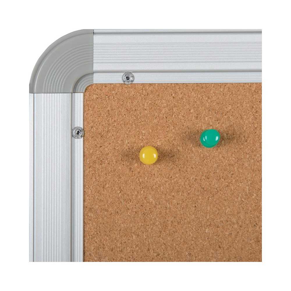 23.5"W x 17.75"H Natural Cork Board with Aluminum Frame