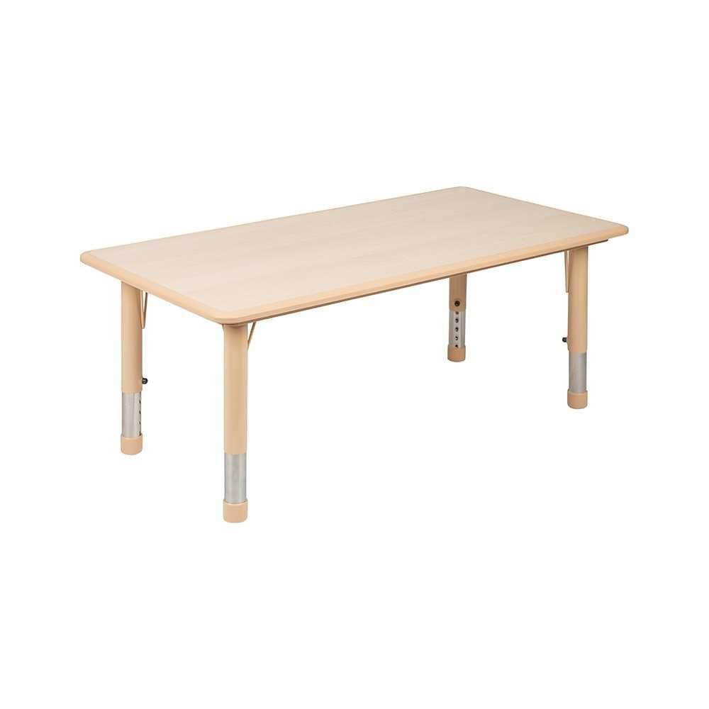 23.625"W x 47.25"L Rectangular Natural Plastic Height Adjustable Activity Table