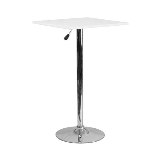 23.75'' Square Adjustable Height White Wood Table (Adjustable Range 33'' - 40.5'')