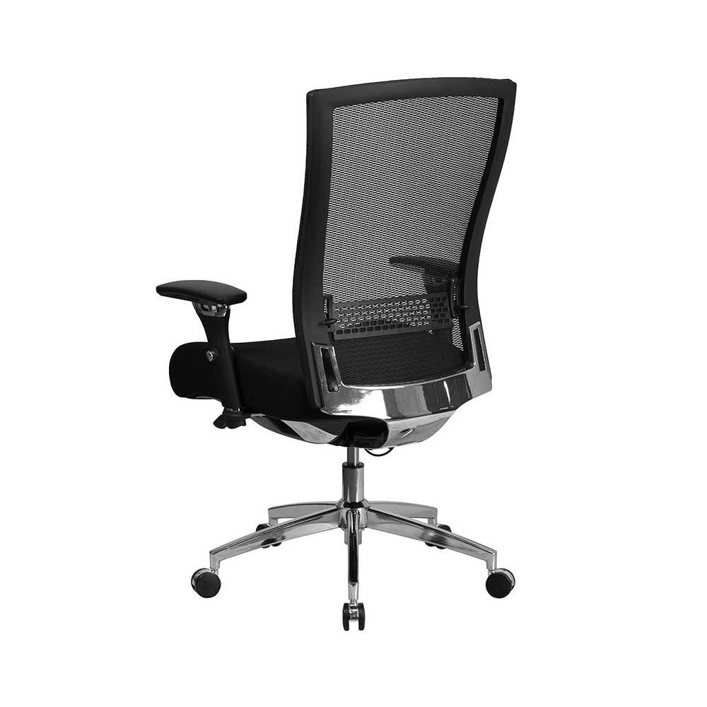 24/7 Intensive Use 300 lb. Rated Black Mesh Multifunction Ergonomic Office Chair with Seat Slider