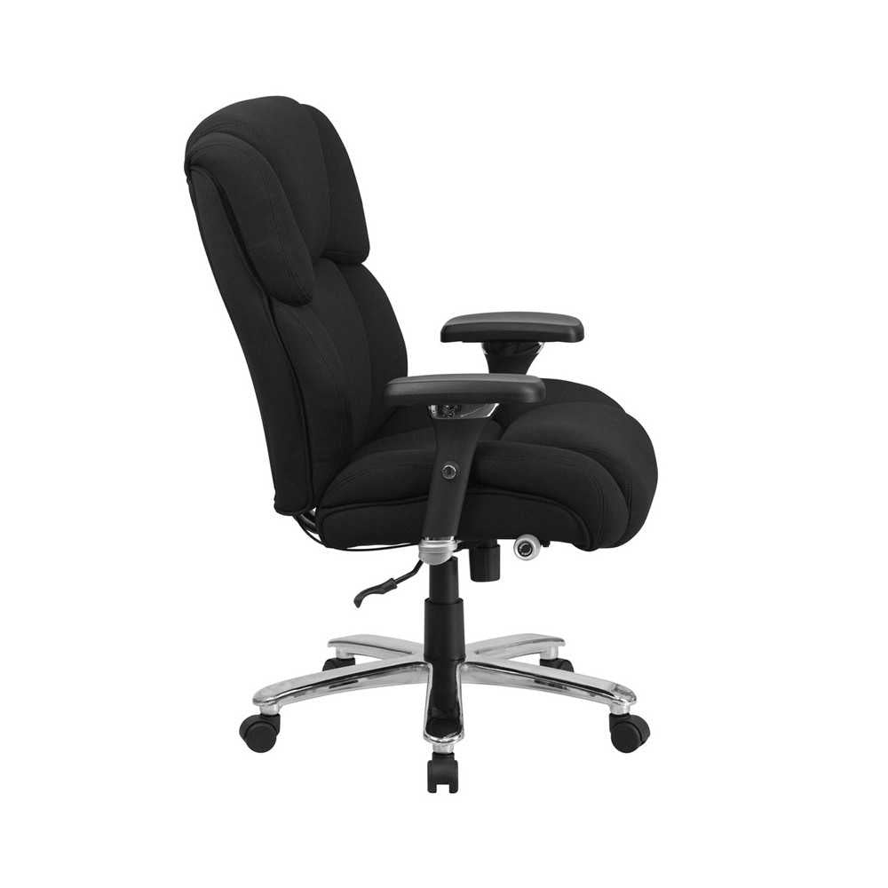 24/7 Intensive Use Big & Tall 400 lb. Rated Black Fabric Executive Ergonomic Office Chair with Lumbar Knob
