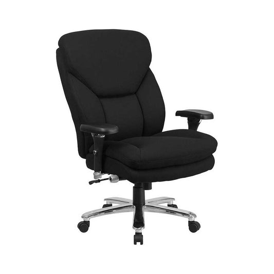 24/7 Intensive Use Big & Tall 400 lb. Rated Black Fabric Executive Ergonomic Office Chair with Lumbar Knob