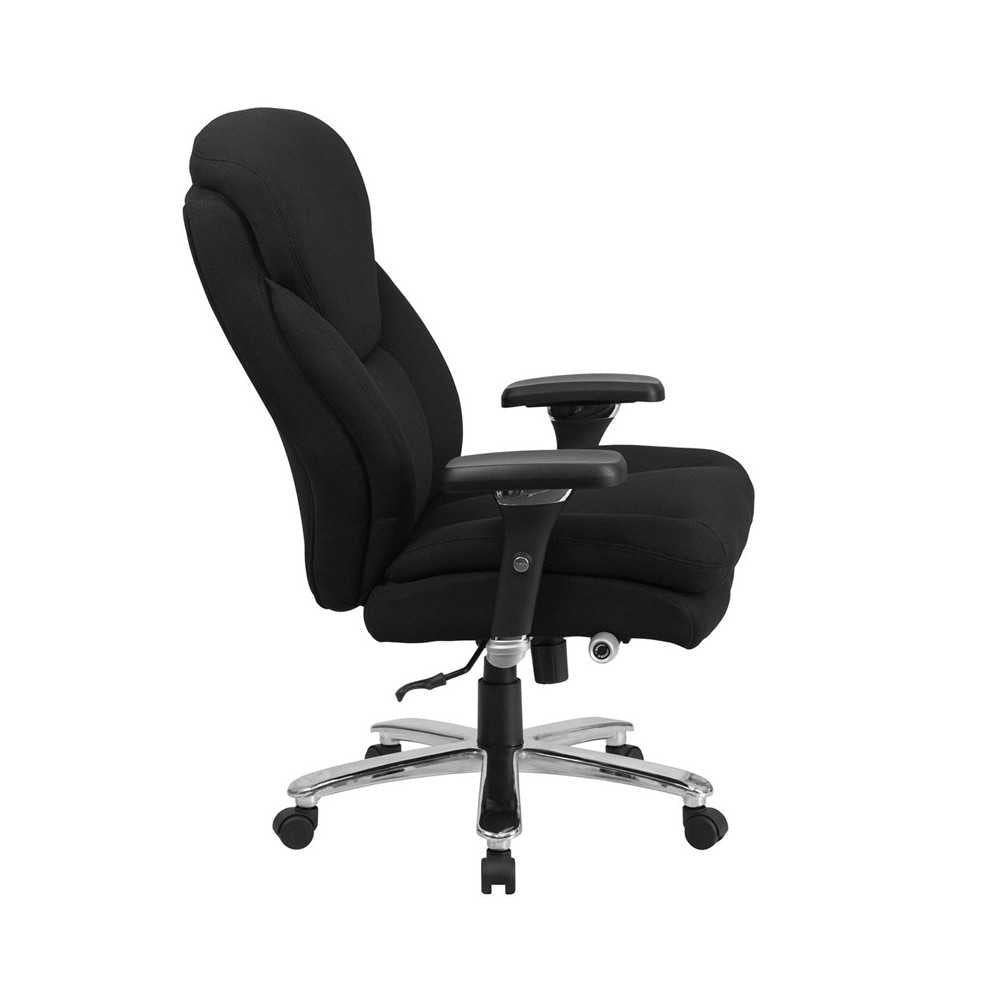 24/7 Intensive Use Big & Tall 400 lb. Rated Black Fabric Executive Ergonomic Office Chair with Lumbar Knob