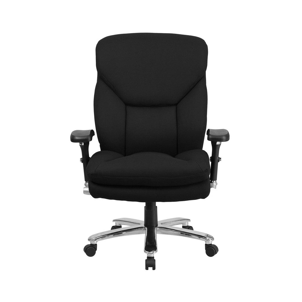 24/7 Intensive Use Big & Tall 400 lb. Rated Black Fabric Executive Ergonomic Office Chair with Lumbar Knob