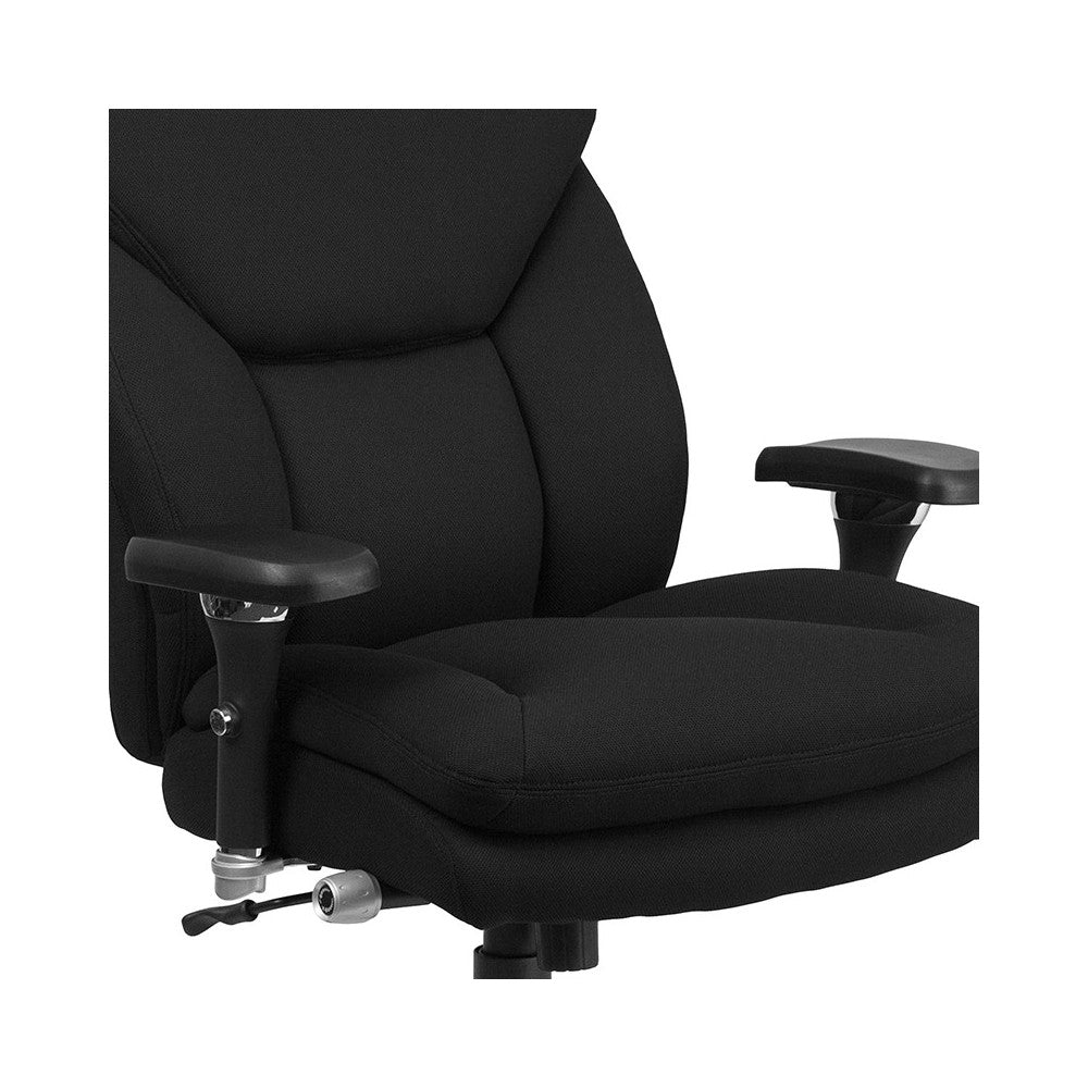 24/7 Intensive Use Big & Tall 400 lb. Rated Black Fabric Executive Ergonomic Office Chair with Lumbar Knob