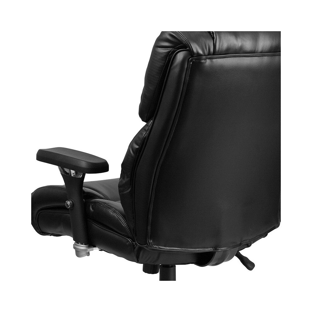 24/7 Intensive Use Big & Tall 400 lb. Rated Black LeatherSoft Executive Lumbar Ergonomic Office Chair