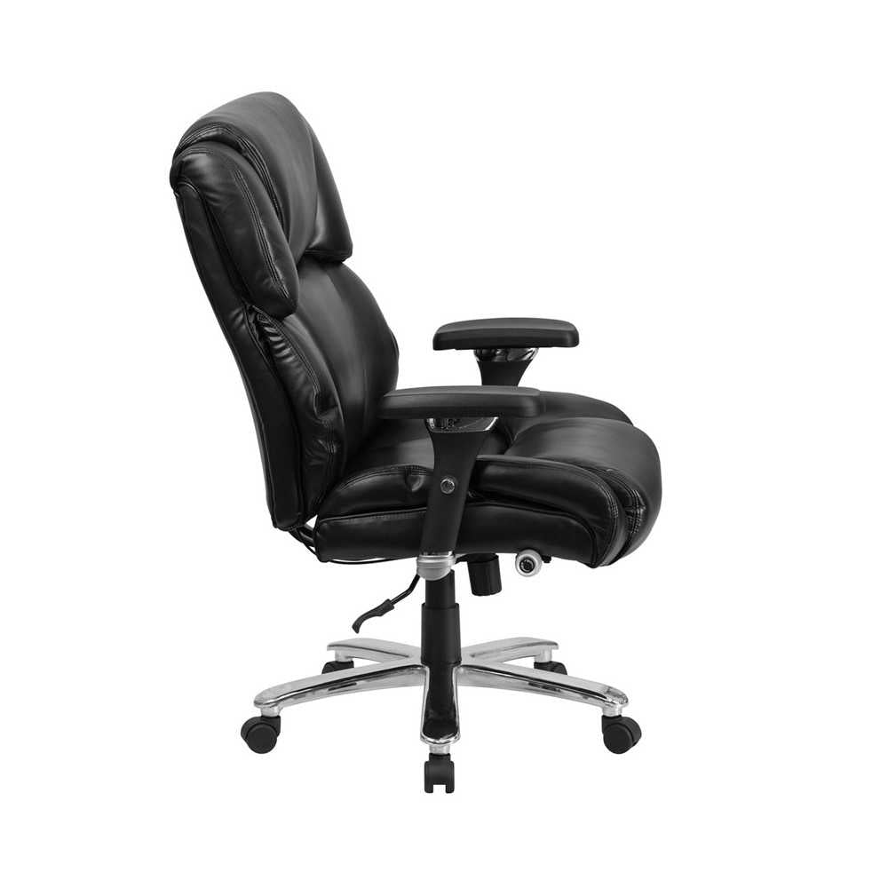 24/7 Intensive Use Big & Tall 400 lb. Rated Black LeatherSoft Executive Lumbar Ergonomic Office Chair