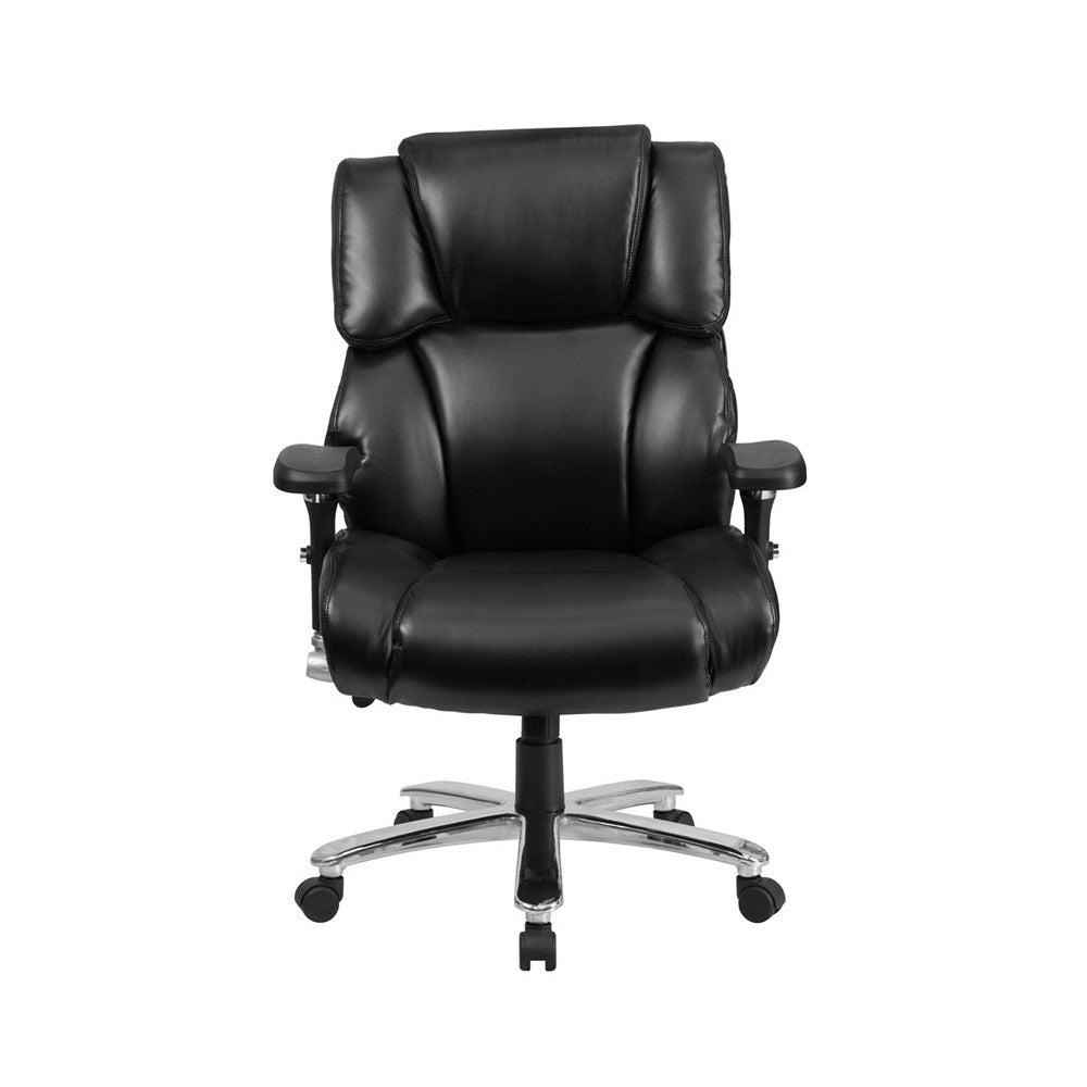 24/7 Intensive Use Big & Tall 400 lb. Rated Black LeatherSoft Executive Lumbar Ergonomic Office Chair