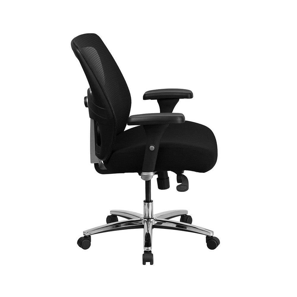 24/7 Intensive Use Big & Tall 500 lb. Rated Black Mesh Executive Ergonomic Office Chair with Ratchet Back