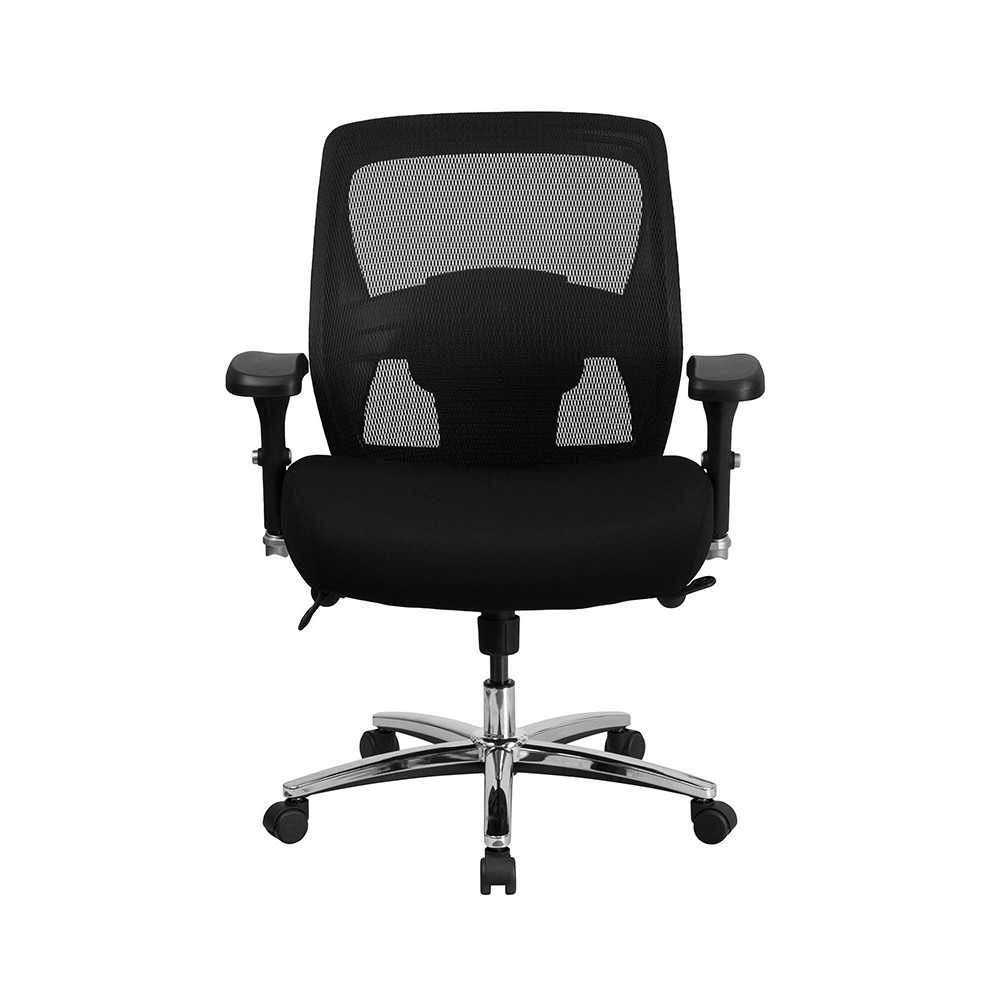 24/7 Intensive Use Big & Tall 500 lb. Rated Black Mesh Executive Ergonomic Office Chair with Ratchet Back