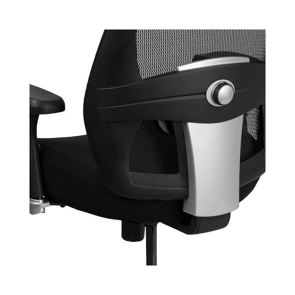 24/7 Intensive Use Big & Tall 500 lb. Rated Black Mesh Executive Ergonomic Office Chair with Ratchet Back