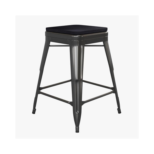 24" Black Stool-24" Black Seat