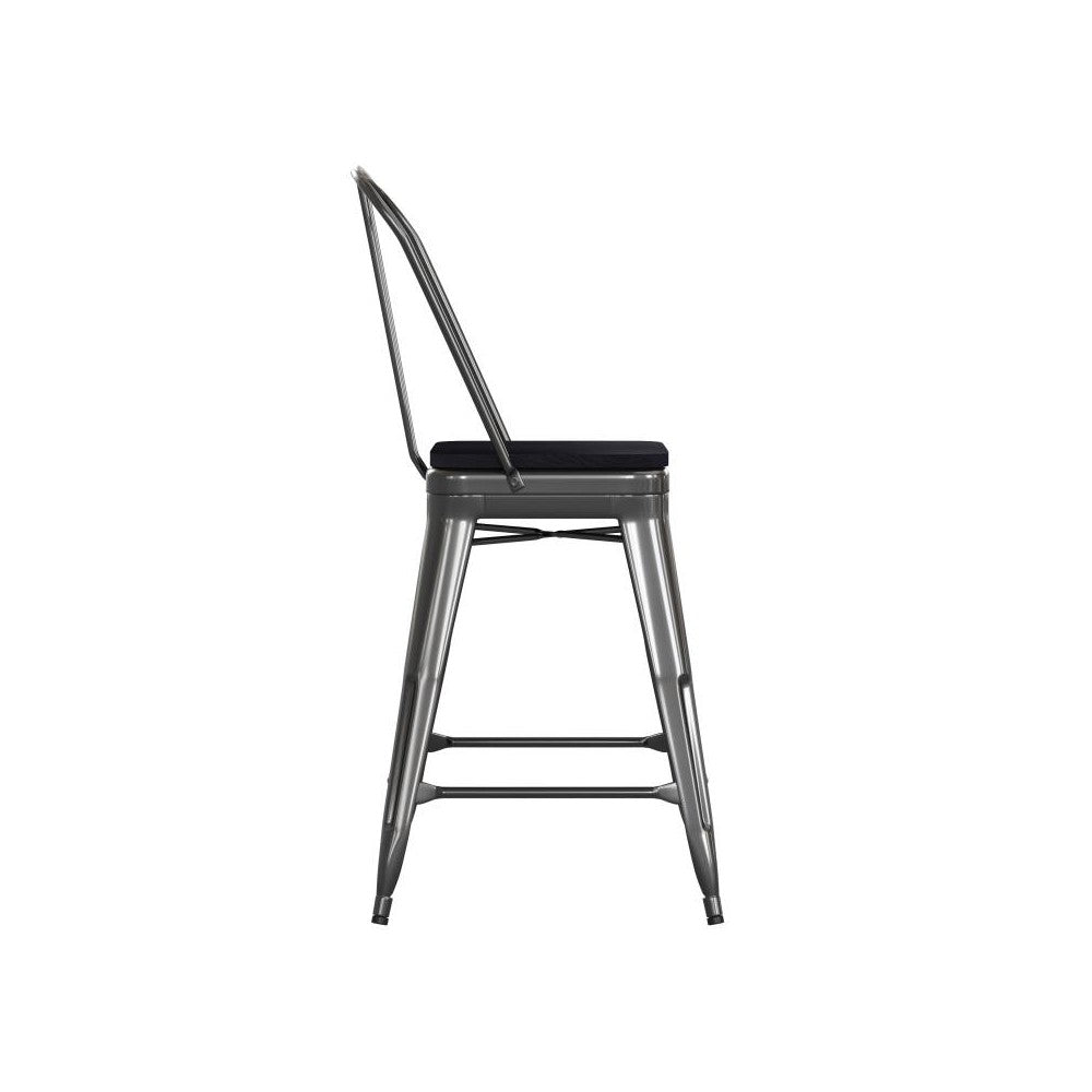 24" Black Stool-Black Seat