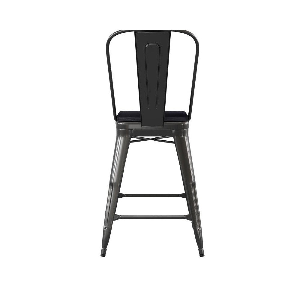 24" Black Stool-Black Seat