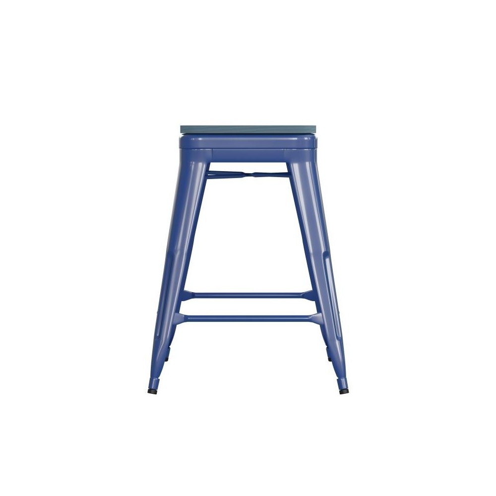 24" Blue Stool-Teal Blue Seat