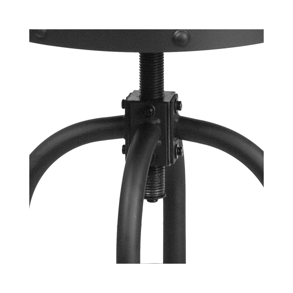 24'' Counter Height Stool with Swivel Lift Black LeatherSoft Seat