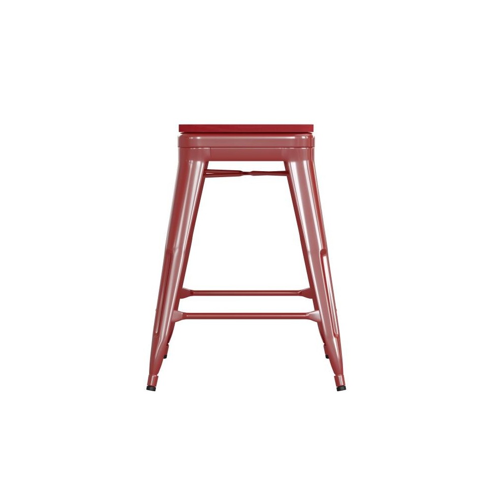 24" Red Stool-Red Seat