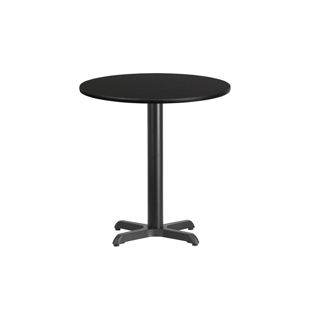 24'' Round Black Laminate Table Top with 22'' x 22'' Table Height Base