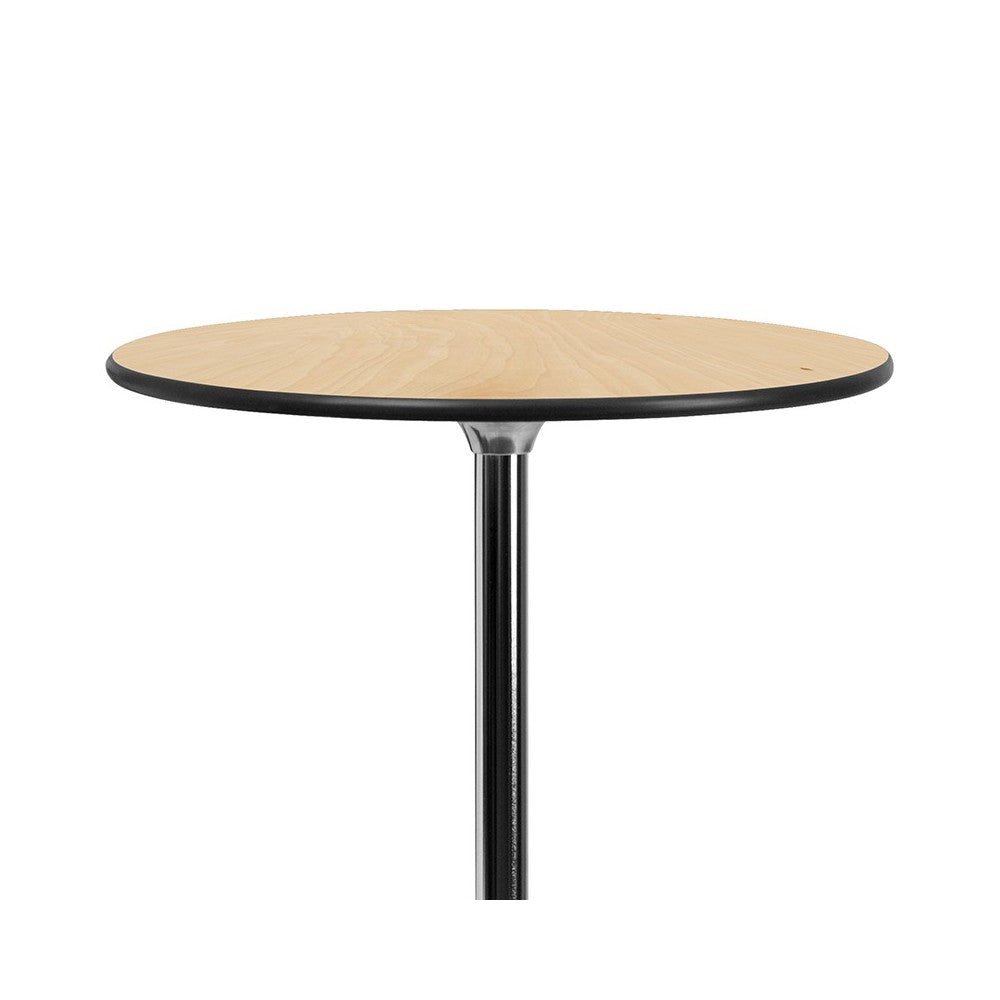 24'' Round Wood Cocktail Table with 30'' and 42'' Columns