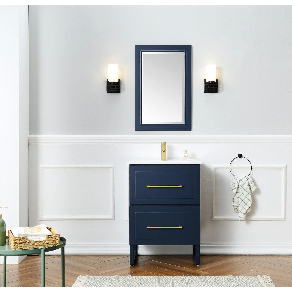 24" Sink Vanity With Ceramic Top-No Faucet