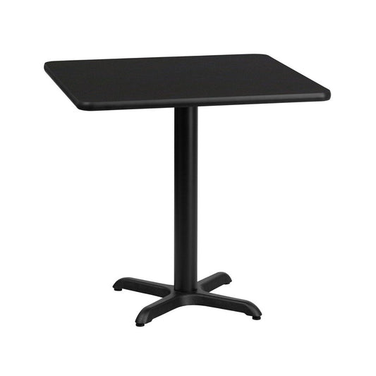 24'' Square Black Laminate Table Top with 22'' x 22'' Table Height Base