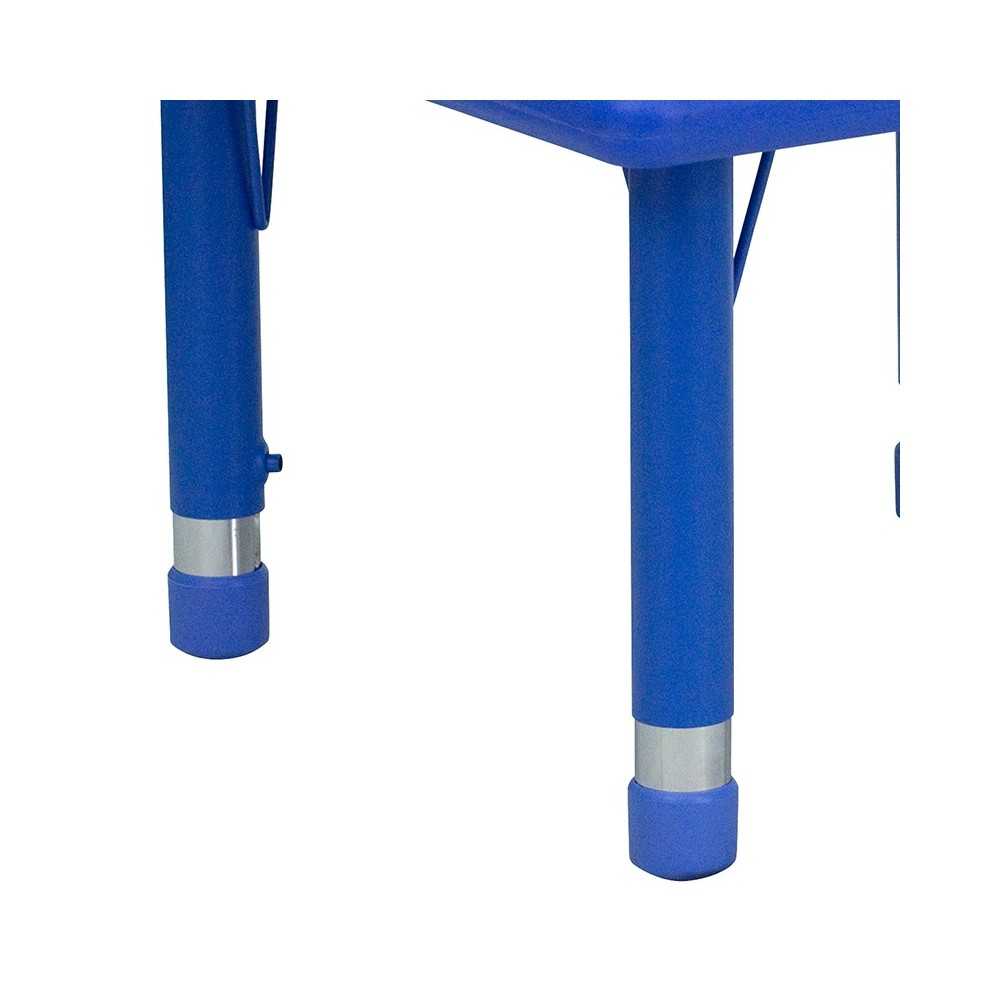 24'' Square Blue Plastic Height Adjustable Activity Table