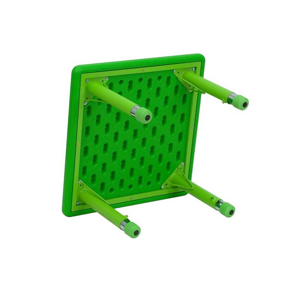 24'' Square Green Plastic Height Adjustable Activity Table