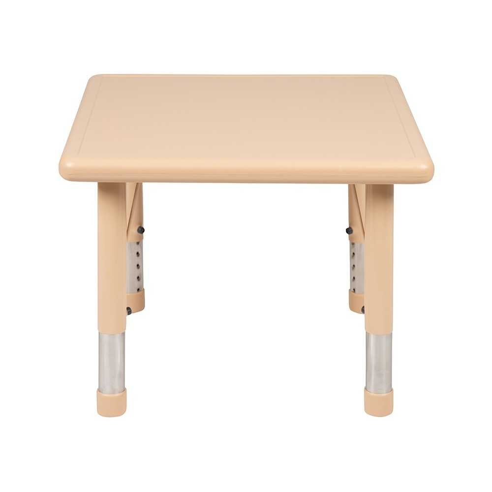 24" Square Natural Plastic Height Adjustable Activity Table