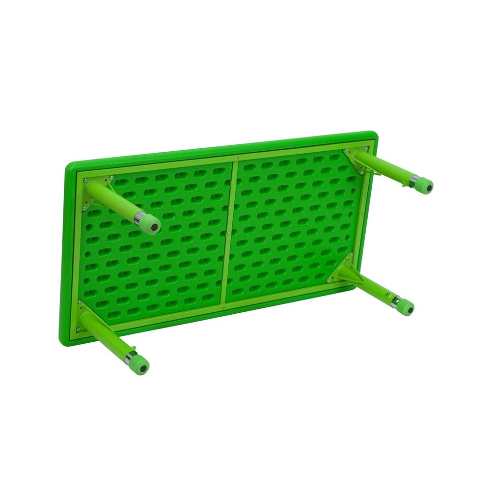 24''W x 48''L Rectangular Green Plastic Height Adjustable Activity Table