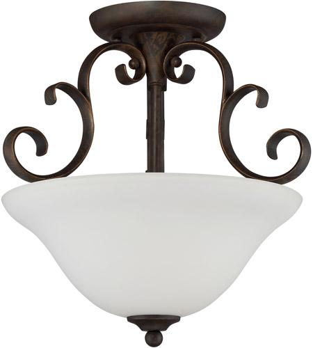 Barrett Place 3 Light Semi Flush in Mocha Bronze, 24263-MB-WG