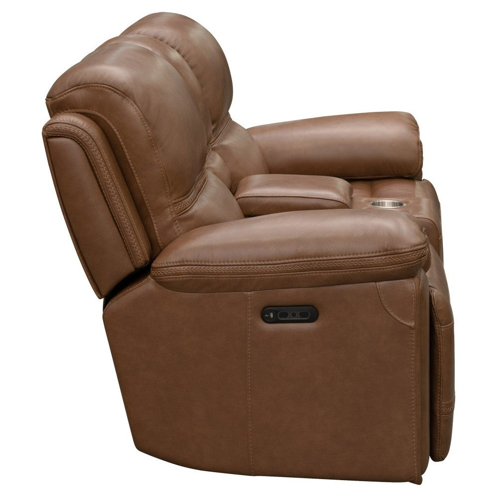 24PH-3664 Sedrick Power Reclining Console Loveseat, Spence Caramel