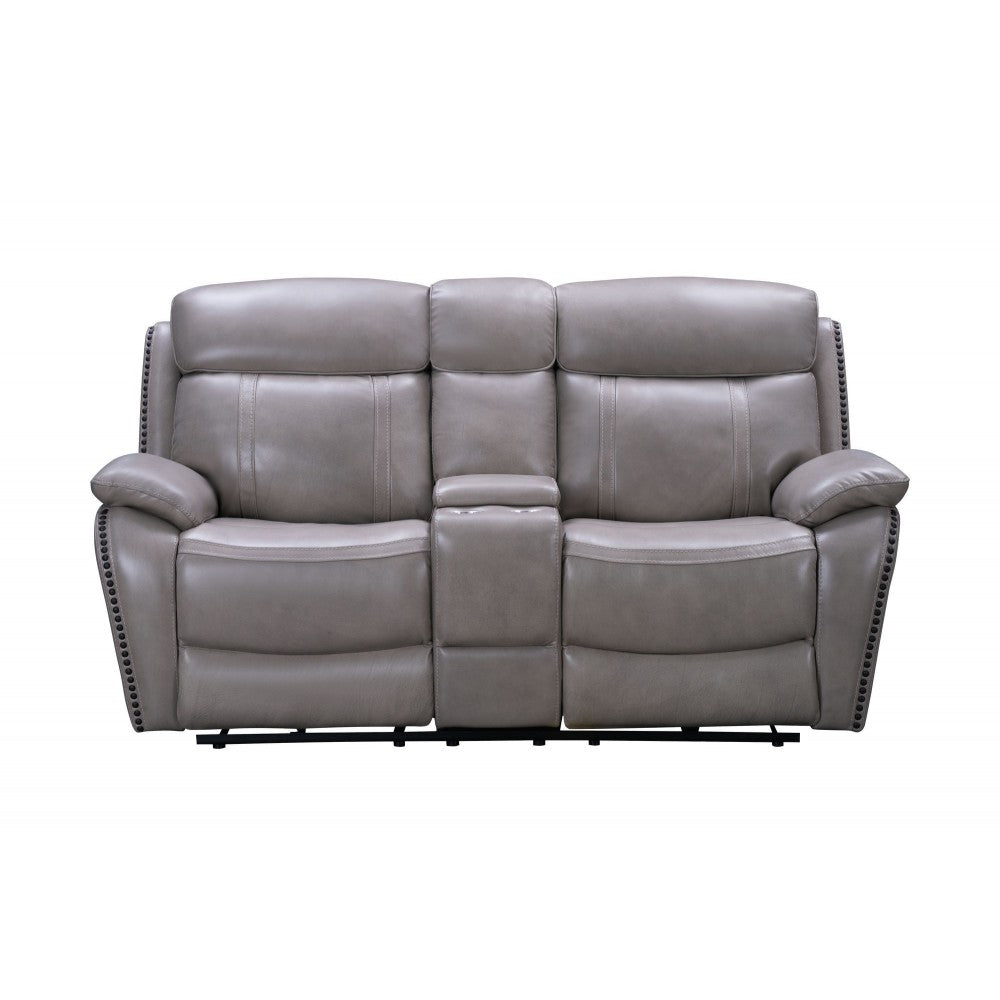 24PHL-3703 Sandover Power Reclining Console Loveseat, Sergi Gray Beige