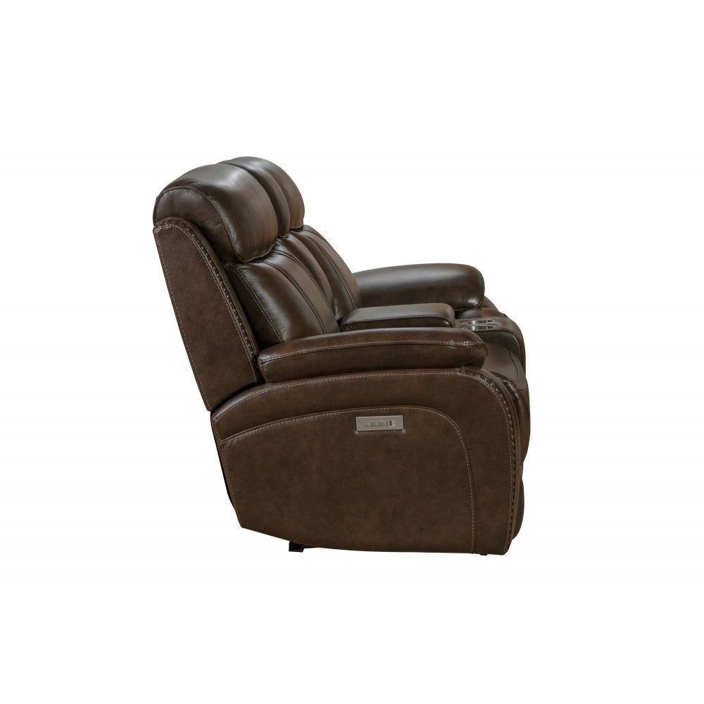 24PHL-3703 Sandover Power Reclining Console Loveseat, Tri-Tone Chocolate
