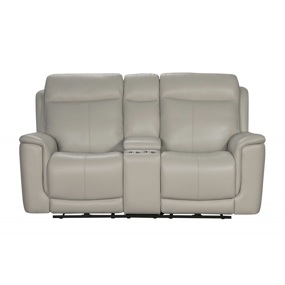 24PHL-3704 Burbank Power Reclining Console Loveseat, Laurel Cream